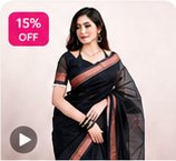 Alpona Midnight Black Traditional Saree